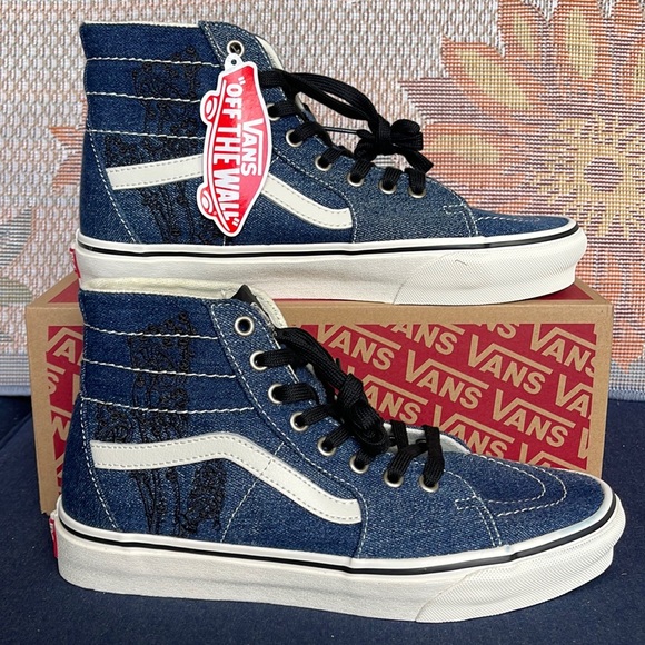 Vans Men’s Sk8-Hi Tapered
Denim Embroidery Navy/White 
VN0A5KRUNAV
Sneakers G - Picture 2 of 16
